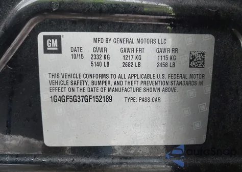 2016 Buick Lacrosse Premium Ii from USA, damaged, VIN 1G4GF5G37GF152189